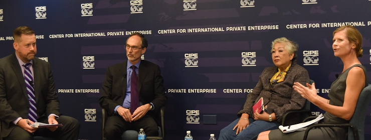 from left: John Morrell, Charles Davidson, Thida Khus, and Jenny Anderson